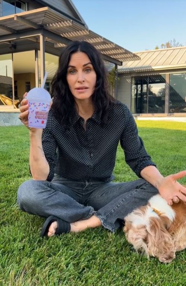 Social media was flooded with people, including Courtney Cox, trying the purple drink. Picture: TikTok/Courtney Cox