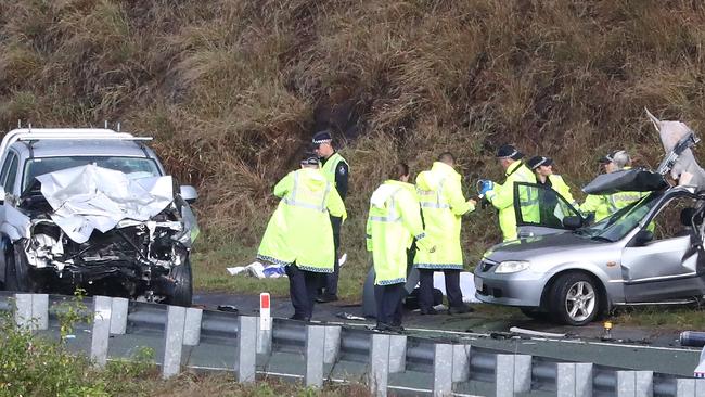 Police at the scene of the fatal Accident at Advancetown. Photograph: Jason O'Brien