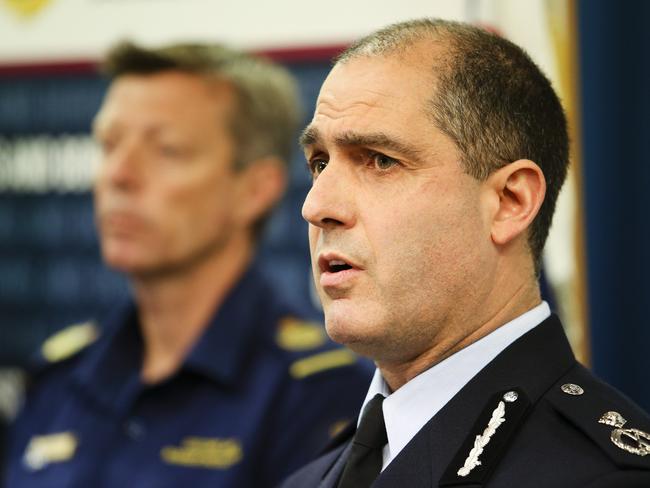 AFP Assistant Commissioner Ramzi Jabbour during a press conference today.Approximately 88 kilograms of heroin and 21 kilograms of methamphetamine has been seized and two men have been arrested.(Pics Justin Lloyd)