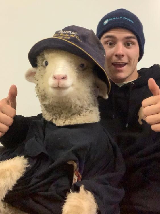 Farmer Zayne Hall and his TikTok-famous sheep Johnny.