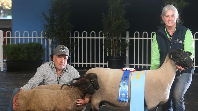 Deva Weitman and Grant Nelis with the supreme Suffolk. Picture: Yuri Kouzmin