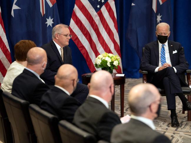 The US-Australian deal also involves Britain in a new security pact dubbed AUKUS. Picture: AFP