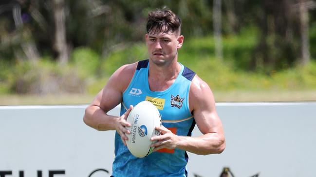 Gold Coast Titans training. Will Brimson at training on Thursday. Picture: NIGEL HALLETT