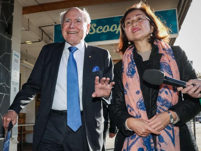 Former Prime Minister John Howard and Gladys Liu. Picture: Ian Currie