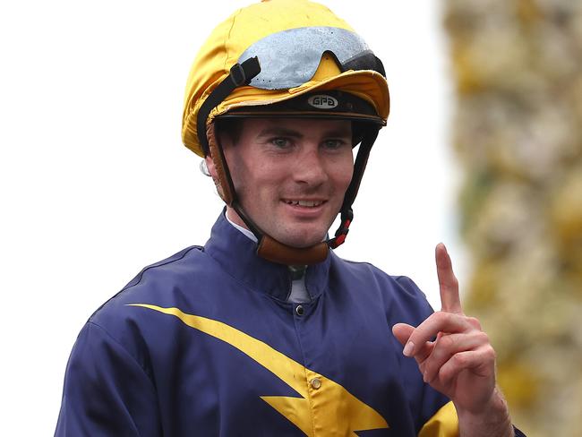 SYDNEY, AUSTRALIA - NOVEMBER 04: Tyler Schiller riding Wild Planet  wins Race 9 Rosehill Gold Cup during James Squire Golden Eagle Day - Sydney Racing at Rosehill Gardens on November 04, 2023 in Sydney, Australia. (Photo by Jeremy Ng/Getty Images)