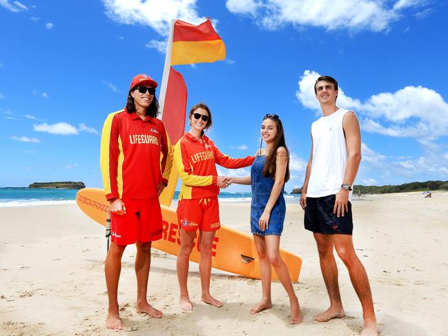 Two people on their first date almost drowned at Dream TIme Beach at FIngal last week before Surf Life Saving members managed to rescue them from the surf.