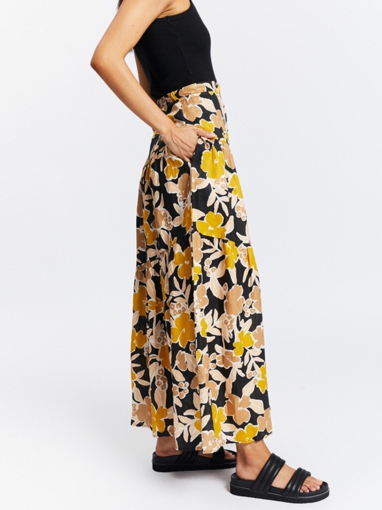 Aere Tiered Maxi Skirt