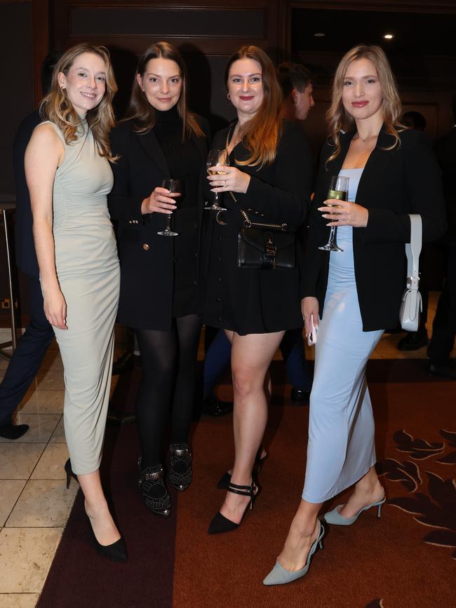 MELBOURNE, AUSTRALIA – MAY 28 2024 Vanessa Thaler, Katya Vakulenko, Tanya and Anna Eroshenko at the CommBank Young Hero Awards held at the Langham Hotel in Melbourne. Picture: Brendan Beckett