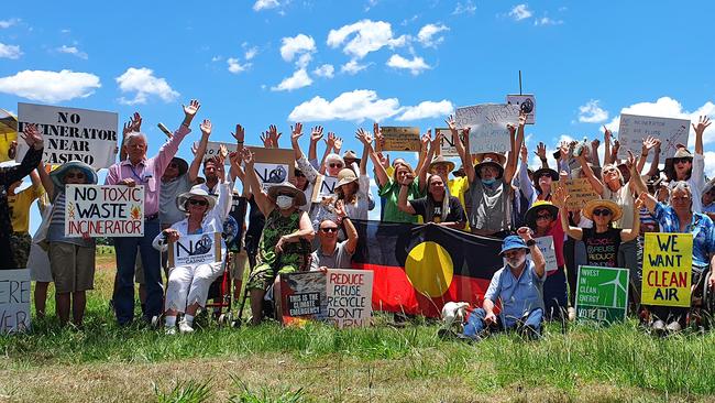 Residents against the Richmond Valley Incinerator protesting. Picture: Contributed.