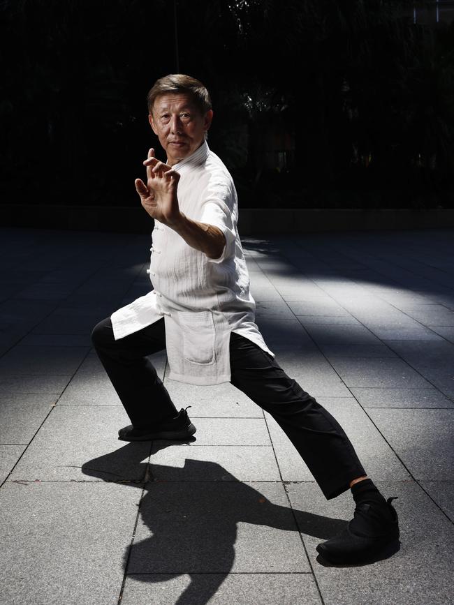 Tai Chi Grandmaster Gary Khor attended a traditional Lion Dance at Capella Sydney to celebrate the eve of Lunar New Year. Picture: Richard Dobson