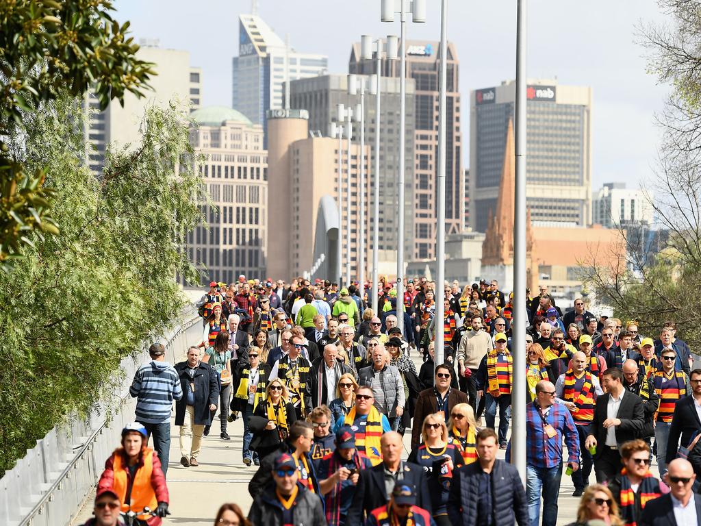 Fans arrive for the 2017 AFL Grand Final match between the Adelaide Crows and the Richmond Tigers at the MCG. Picture: Quinn Rooney/Getty Images