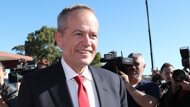 Opposition Leader Bill Shorten in Adelaide yesterday. Picture: Kym Smith