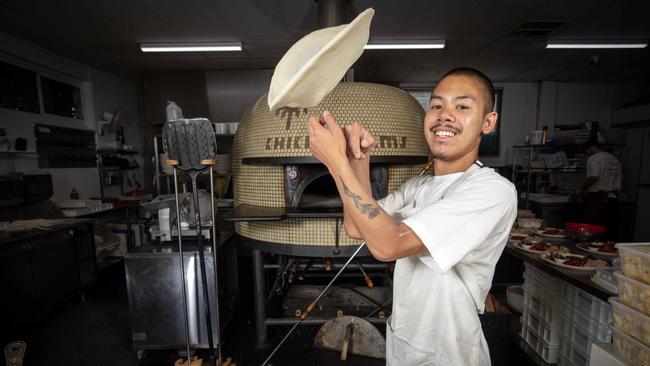 Arran Johnston in his Brooklyn Park kitchen. Picture: Emma Brasier