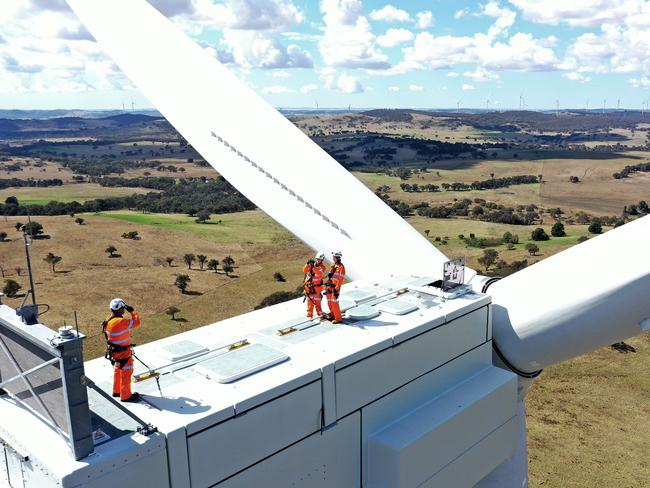 For Sauce - US ambassador Caroline kennedy on a wind turbine. Picture Jeremy Piper default