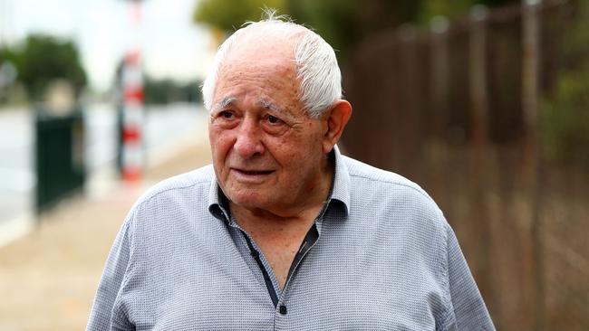 Jim Leppa, 83, talking out the front of the Older Persons Mental health facility in Oakden where his wife resides. Picture: Simon Cross