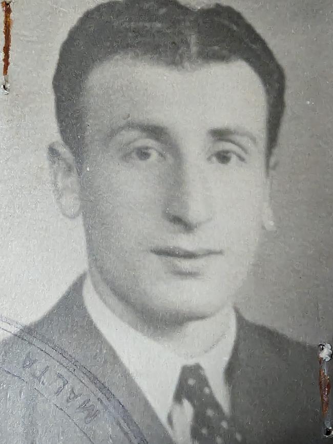 The passport photo of Frank Cefai, who migrated to Australia in 1950.