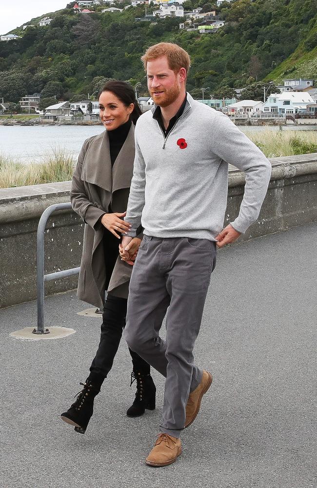 Prince Harry, Duke of Sussex and Meghan, Duchess of Sussex in Wellington during their recent South Pacific tour. Picture: Chris Jackson/Getty Images