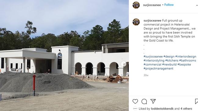 An Instagram post by Surjioceanee about its work on the temple.