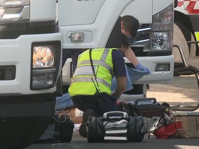 A pedestrian has died after he was hit by a truck in Sydney's southwest on Tuesday.  Picture: TNV.