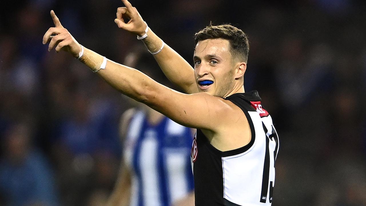 Orazio Fantasia celebrates one of his four goals.