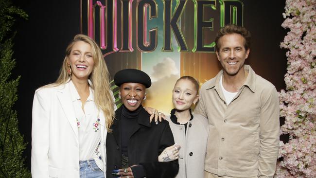 The couple’s most recent appearance was at a screening of Wicked on December 3, pictured with stars Cynthia Erivo and Ariana Grande. Picture: Santiago Felipe/Getty Images