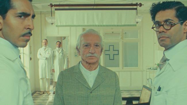 Roald Dahl's The Wonderful Story of Henry Sugar with, from left, Dev Patel as Dr Chatterjee, Sir Ben Kingsley as Imdad Khan and Richard Ayoade as Dr Marshall