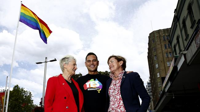 Professor Phelps, Alex Greenwich and Christine Forster have differing political beliefs but were on the same side for the marriage equality debate. Picture: John Appleyard