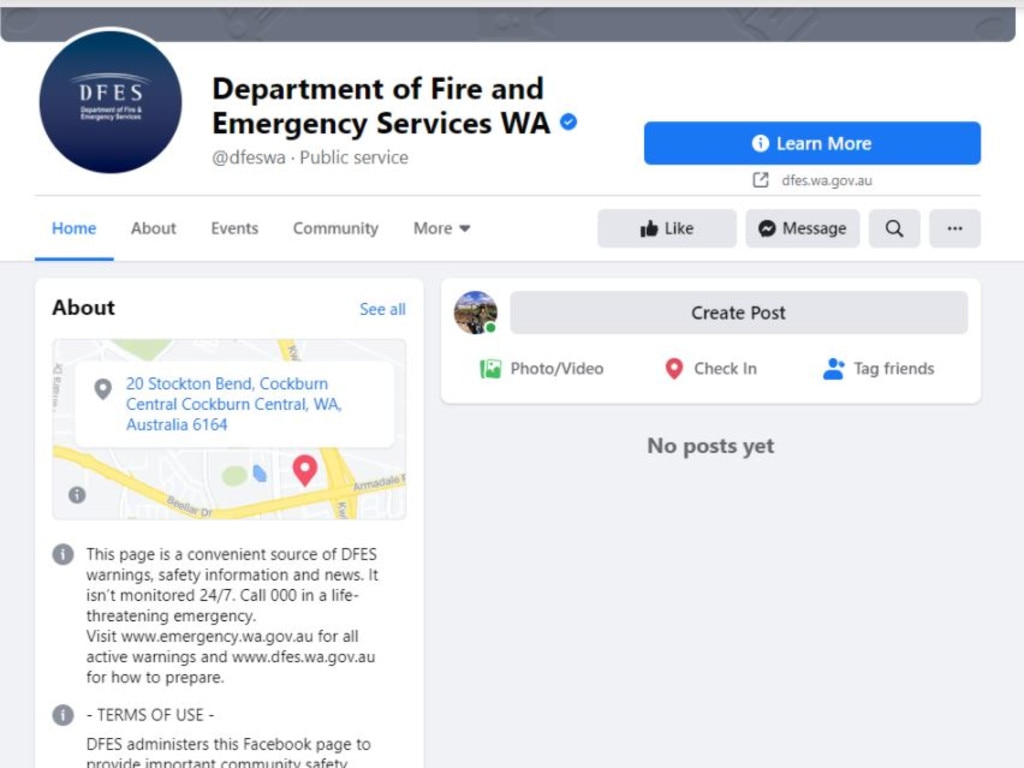 Facebook has pulled posts from emergency services. Picture: Facebook