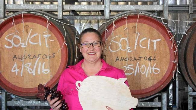 Kingsley Grove Estate's Jo Berry prepares for BaconFest. Picture: Contributed