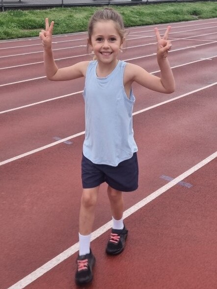 Little legend Charlotte O'Brien, 5, is running 1km a day for 30 days to raise money for homelessness service The Outpost, after seeing Nedd Brockman's cross-country feat