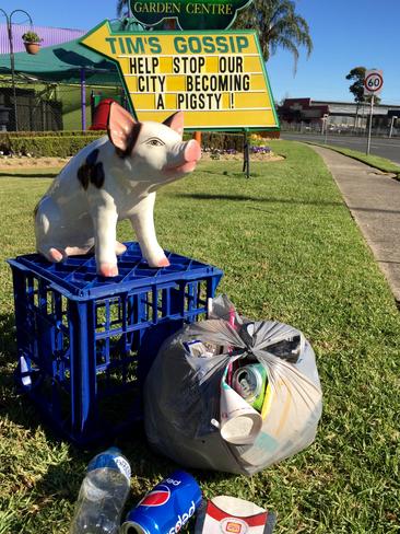 Urging people to stop littering.