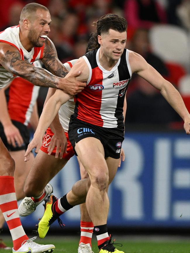 Jack Sinclair has been brilliant at halfback for St Kilda.