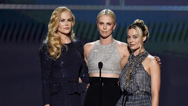 Nicole Kidman, Charlize Theron and Margot Robbie. Picture: Getty Images