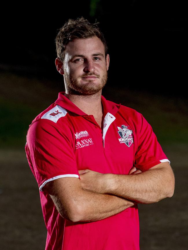 Griffith University-College Knights team of the decade reunion photo. Troy Hobbs. Picture: Jerad Williams