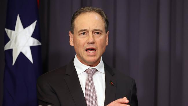 Health Minister Greg Hunt says there are no plans yet to make the third shot mandatory. Picture: Gary Ramage/NCA NewsWire