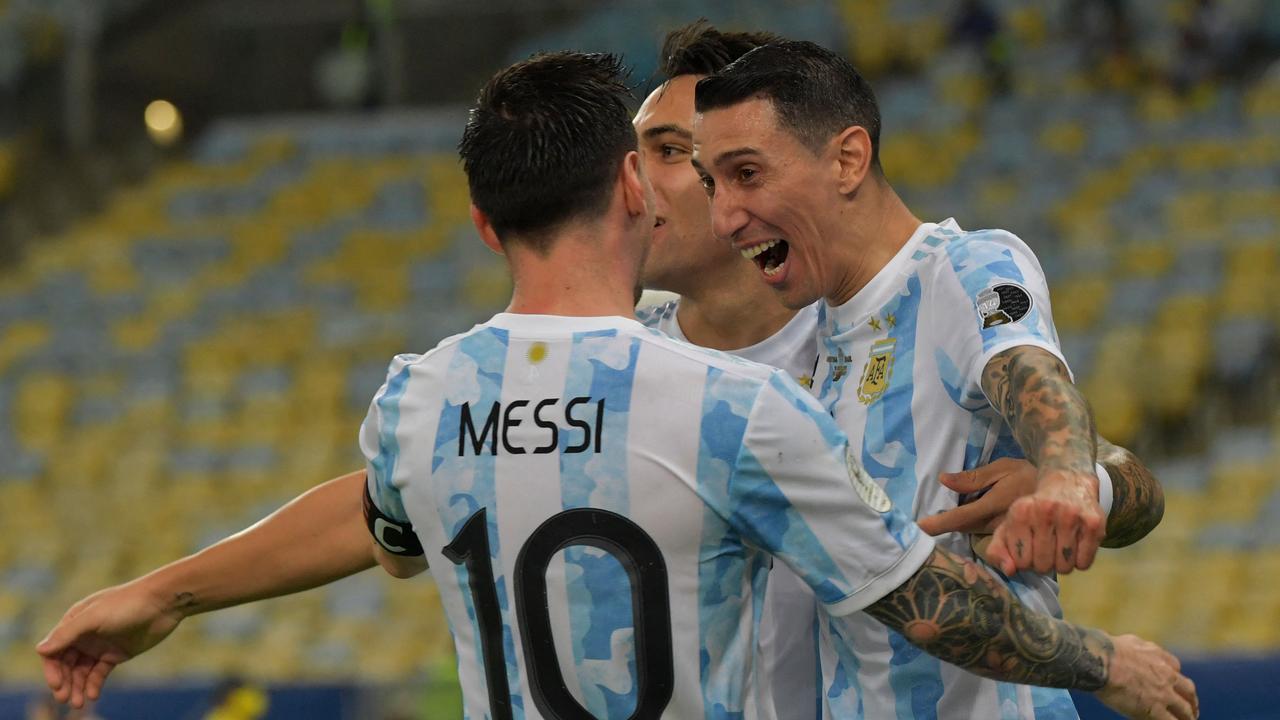 Angel Di Maria scored the only goal of the game. (Photo by NELSON ALMEIDA / AFP)