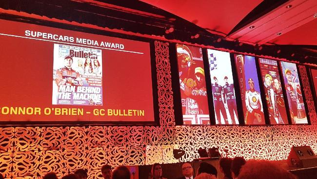 Gold Coast Bulletin reporter Connor O’Brien has been named winner of the annual Virgin Australia Supercars Championship Media Award for outstanding coverage of the championship.