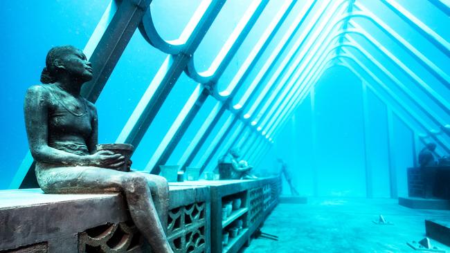 stage one of the Museum of Underwater Art (MOUA) in Townsville North Queensland will officially launch with tours commencing to the Coral Greenhouse installation at John Brewer Reef. CREDIT: Jason deCaires Taylor ESCAPE AUGUST 16 2020 ISSUE NEWS &amp; VIEWS