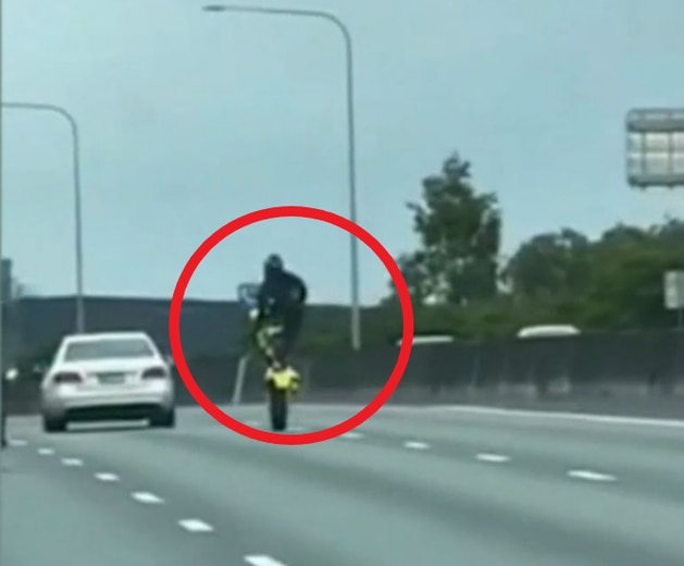 A witness called the rider’s behaviour ‘crazy’. CREDIT: 9 News