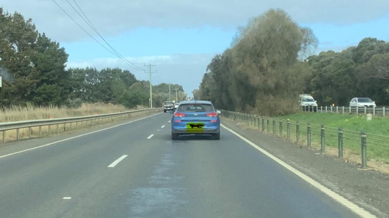 Despite this driver claiming they were travelling at 100km/h along the Surf Coast Hwy, police fined them for driving in the right lane for two kilometres and not keeping left. Picture: Eyewatch - Surfcoast Police Service Area