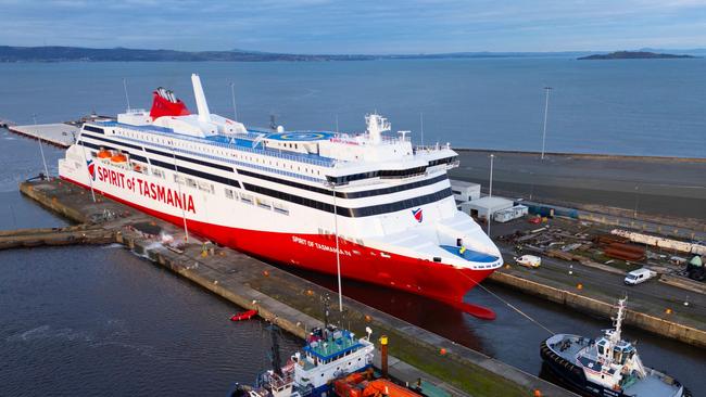 Alamy Live News. 2YRB7M9 Leith, Edinburgh, Scotland, UK.  3rd December, 2024.  The newly built Spirit of Tasmania IV passenger ferry arrives at Port of Leith to be. Mothballed for up to two years. The 212m-long dual-fuel  ferry will be stored at Port of Leith because it is too large to fit the existing berths in the Australian city of Devonport. It was moved from it?s shipyard in Finland because of winter pack ice. The controversy has been politicians resign and is being called the biggest State scandal in a decade.  Iain Masterton/Alamy Live News This is an Alamy Live News image and may not be part of your current Alamy deal . If you are unsure, please contact our sales team to check.