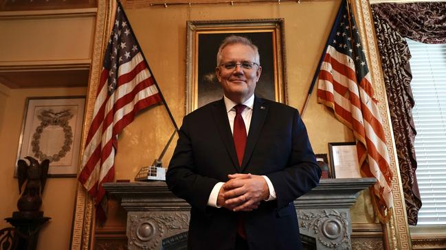 Prime Minister Scott Morrison during a visit to the White House to meet with US President Joe Biden. Australia has been disgracefully treated by China ever since it pressed for a full and open inquiry into the origins of the COVID-19 pandemic. Picture: Adam Taylor