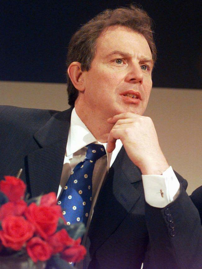 Former British prime minister Tony Blair in 1997. Picture: AP Photo/Jacqueline Arzt, File.