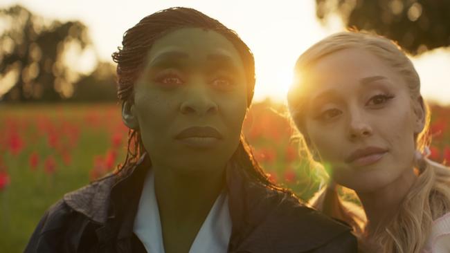 Cynthia Erivo is Elphaba and Ariana Granda is Glinda in Wicked, directed by Jon M. Chu.