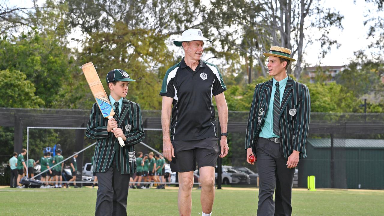 Bailey Beachy-Head, former Australian cricket coach John Buchanan and James Alexander.