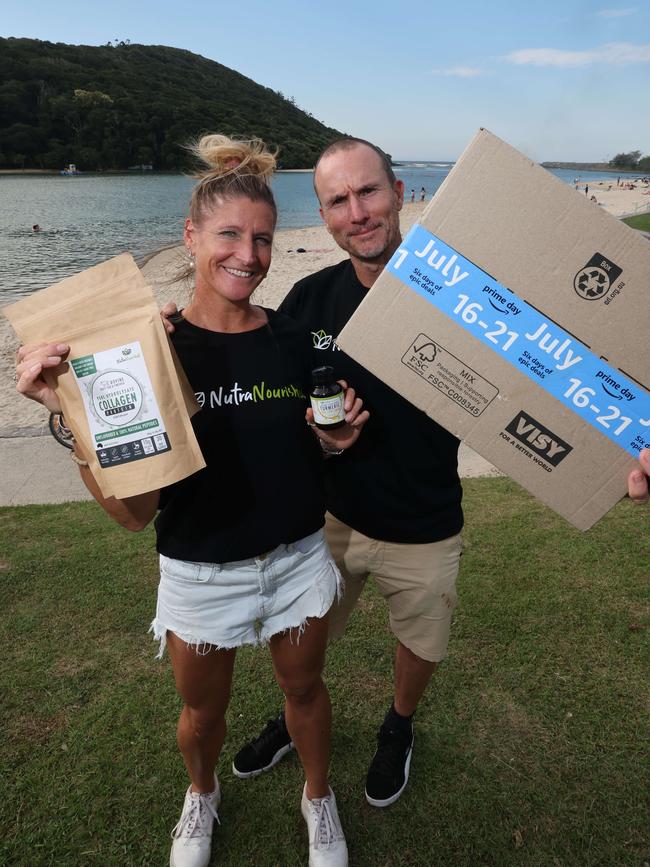 Amazon Australia is announcing the expansion of its free next day delivery service to the Gold Coast, bringing local delivery speeds here in line with major capital cities like Brisbane and Melbourne. Local business owners Sylvia Numrich and Holger 'Bruce" Numrich from Nutra Nourished are excited to use the new faster service. Picture Glenn Hampson