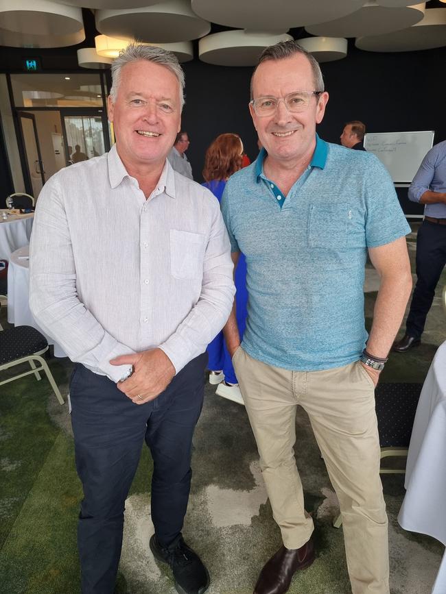 Queensland Tourism Minister Michael Healy MP and former WA Premier Mark McGowan at Labor's caucus retreat. Picture: Facebook.