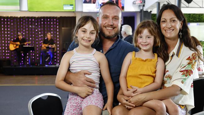 Rob and Nicola Bates, pictured with their children Luna and Stella. often go to Beverley Park Golf Club for dinner and a band. Picture: Richard Dobson