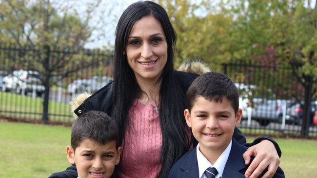 Mirna Geagea with her sons at Wollemi College.