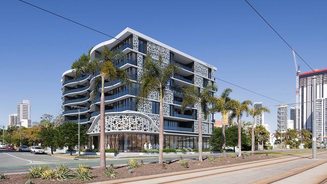 Artist impression of The Spot development on the Corner of Chelsea Ave and Gold Coast Highway, Broadbeach